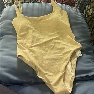 Aerie Shimmering Gold One Piece Swimsuit